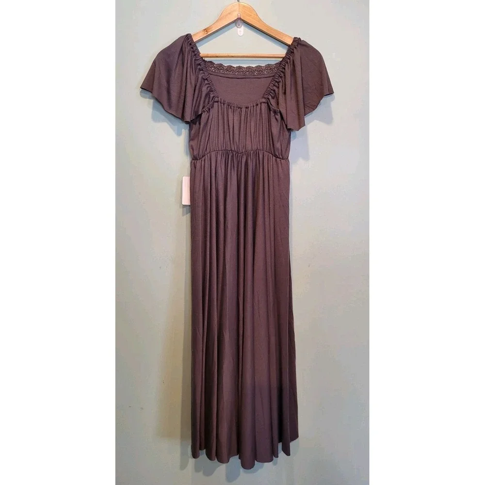 New Mia Joy Alaya Hi Lo Flutter Sleeve Fairy Grunge Whimsigoth Midi Dress 12/S - Picture 4 of 9